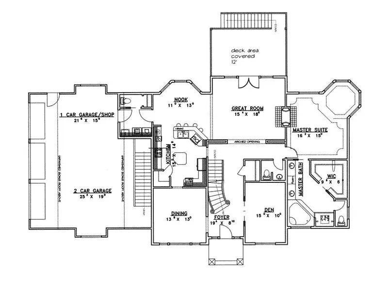Craftsman House Plan First Floor - Chatfield Lake Luxury Home 088D-0275 - Search House Plans and More