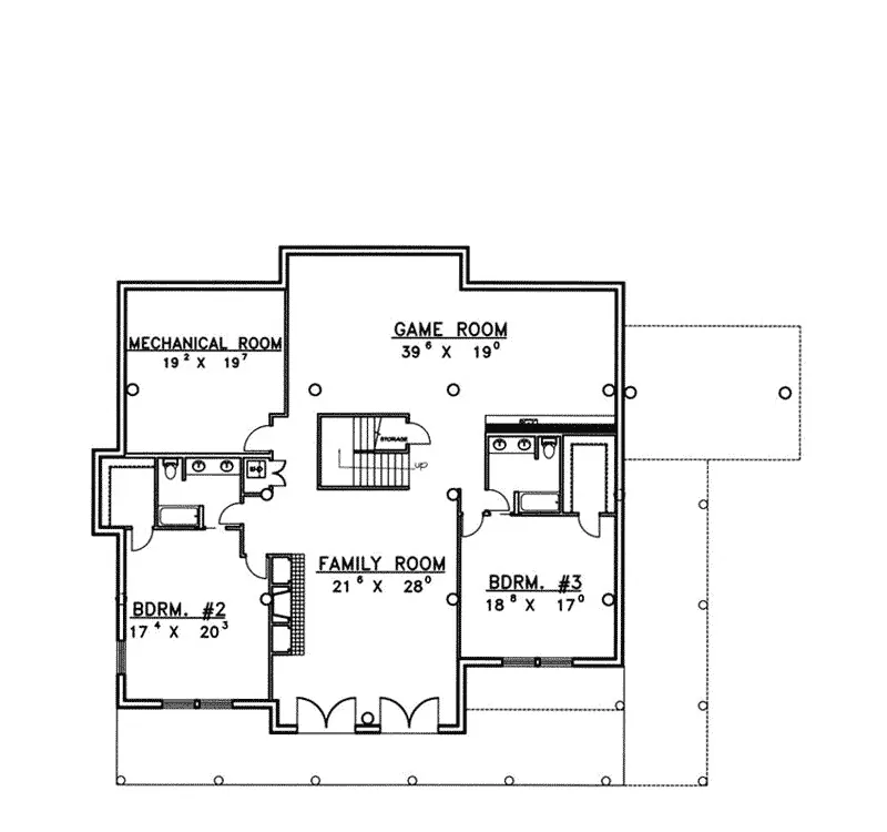 Log Cabin House Plan Lower Level Floor - Keystone Ridge Luxury Log Home 088D-0327 - Search House Plans and More