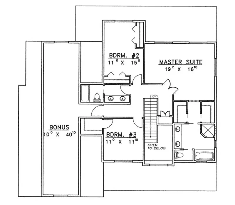 Shingle House Plan Second Floor - Schonfield Country Home 088D-0344 - Shop House Plans and More
