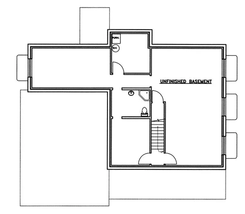 Shingle House Plan Lower Level Floor - Schonfield Country Home 088D-0344 - Shop House Plans and More