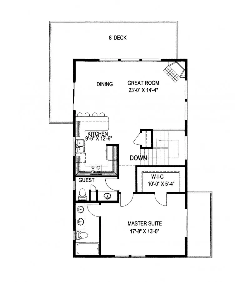 Traditional House Plan First Floor - Castle Dale Lake Home 088D-0378 - Search House Plans and More