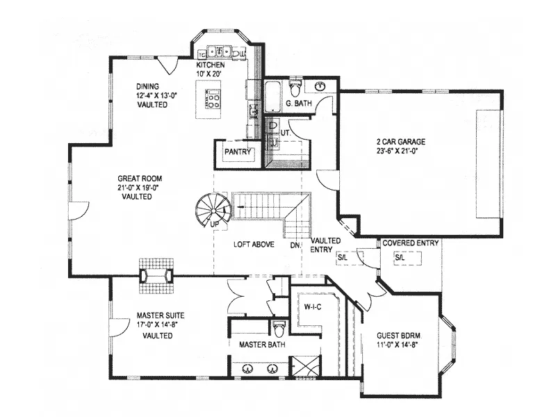 Lake House Plan First Floor - Lakespring Modern Lake Home 088D-0386 - Shop House Plans and More
