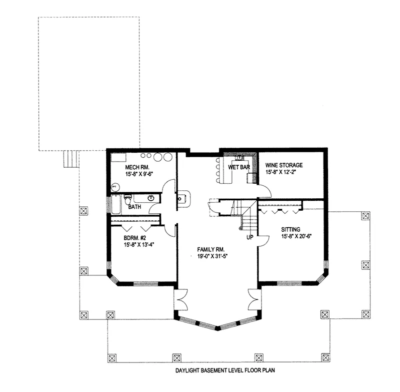 Log Cabin House Plan Lower Level Floor - 088D-0412 - Shop House Plans and More