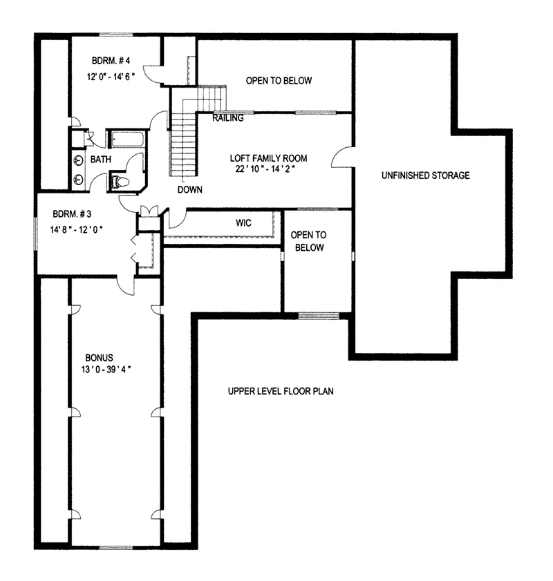 Second Floor - 088D-0413 - Shop House Plans and More