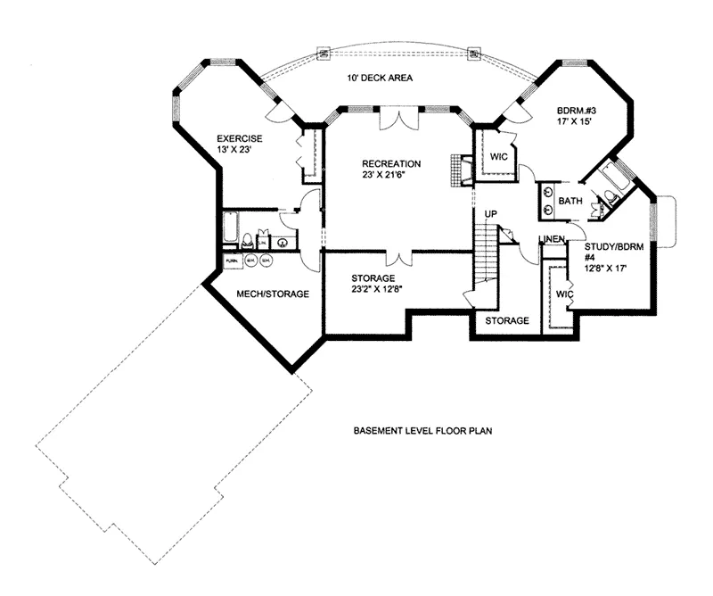 Rustic House Plan Lower Level Floor - 088D-0425 - Shop House Plans and More