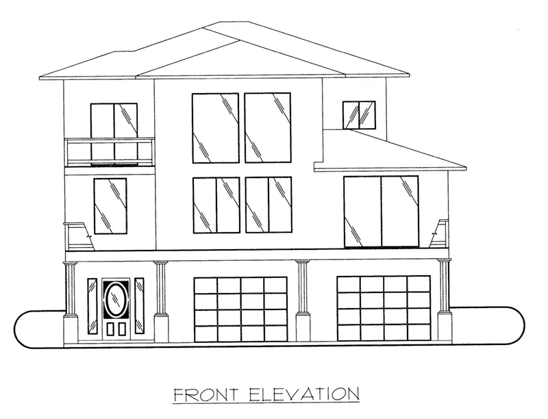 Adobe House Plans & Southwestern Home Design Front Elevation - 088D-0436 - Shop House Plans and More