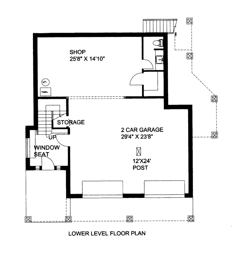 Adobe House Plans & Southwestern Home Design Lower Level Floor - 088D-0436 - Shop House Plans and More