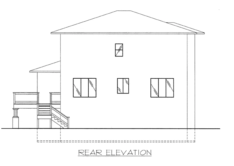Adobe House Plans & Southwestern Home Design Rear Elevation - 088D-0436 - Shop House Plans and More