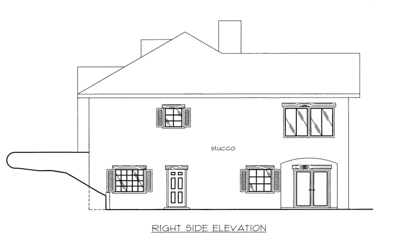 Georgian House Plan Right Elevation - 088D-0643 - Shop House Plans and More