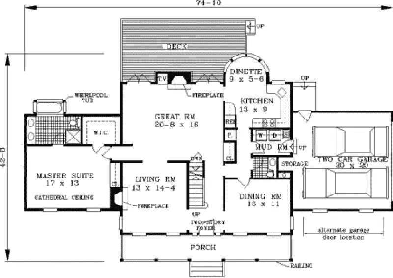 Traditional House Plan First Floor - Morgan Trail Southern Home 089D-0051 - Shop House Plans and More