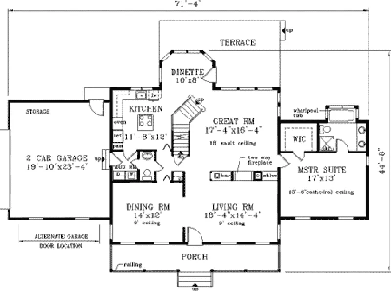Country House Plan First Floor - Hickory Crest Cape Cod Home 089D-0078 - Search House Plans and More