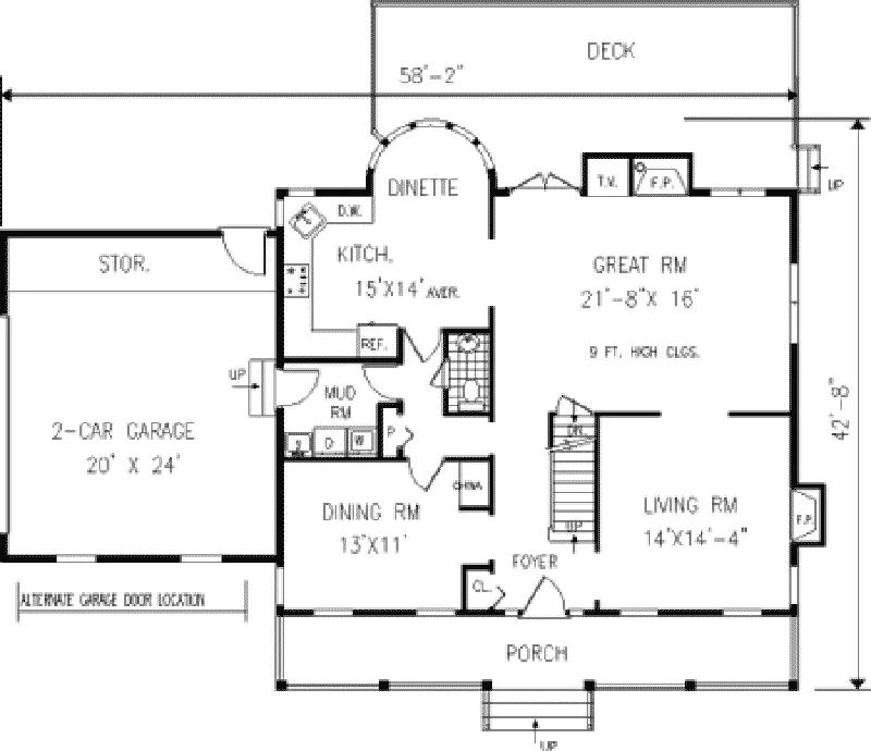 Traditional House Plan First Floor - Fernglen Cape Cod Style Home 089D-0079 - Search House Plans and More