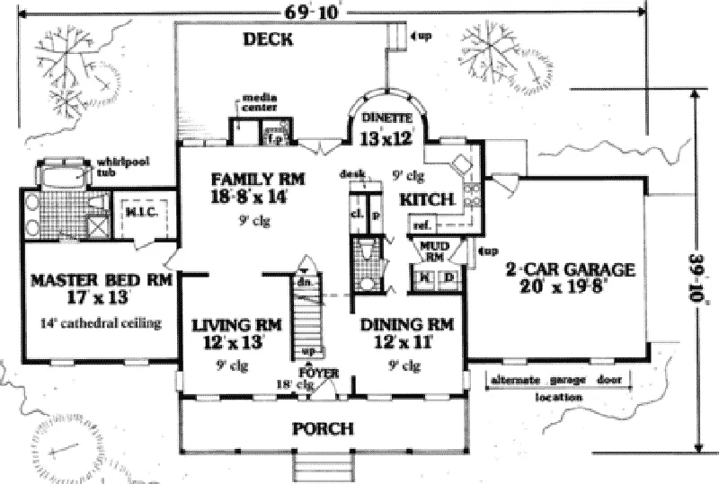 Traditional House Plan First Floor - Amber Creek Cape Cod Style Home 089D-0082 - Search House Plans and More