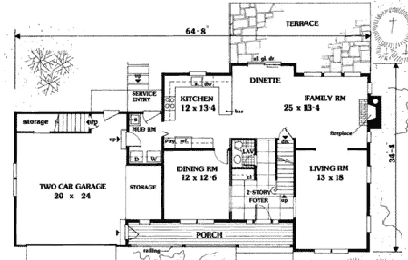 Southern House Plan First Floor - Landry Traditional Home 089D-0088 - Shop House Plans and More