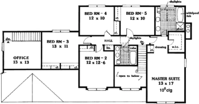 Southern House Plan Second Floor - Landry Traditional Home 089D-0088 - Shop House Plans and More