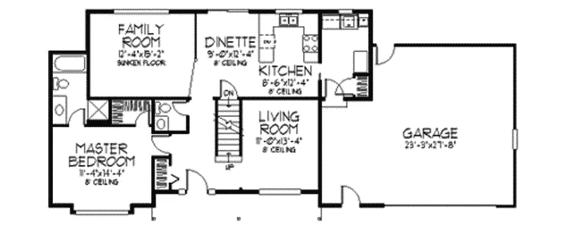 Acadian House Plan First Floor - River Farm Rustic Ranch Home 091D-0042 - Shop House Plans and More