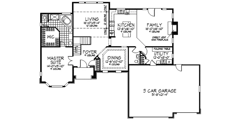 Tudor House Plan First Floor - Corinne Creek Ranch Home 091D-0044 - Search House Plans and More