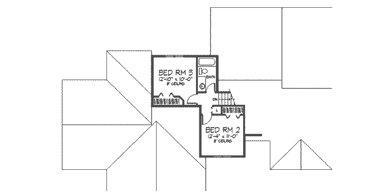 Tudor House Plan Second Floor - Averil European Ranch Home 091D-0054 - Search House Plans and More