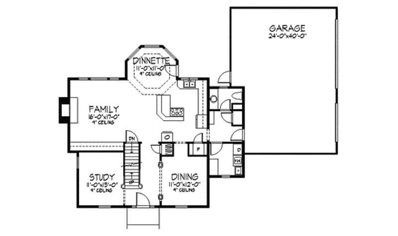 Greek Revival House Plan First Floor - Hermes Georgian Home 091D-0098 - Search House Plans and More