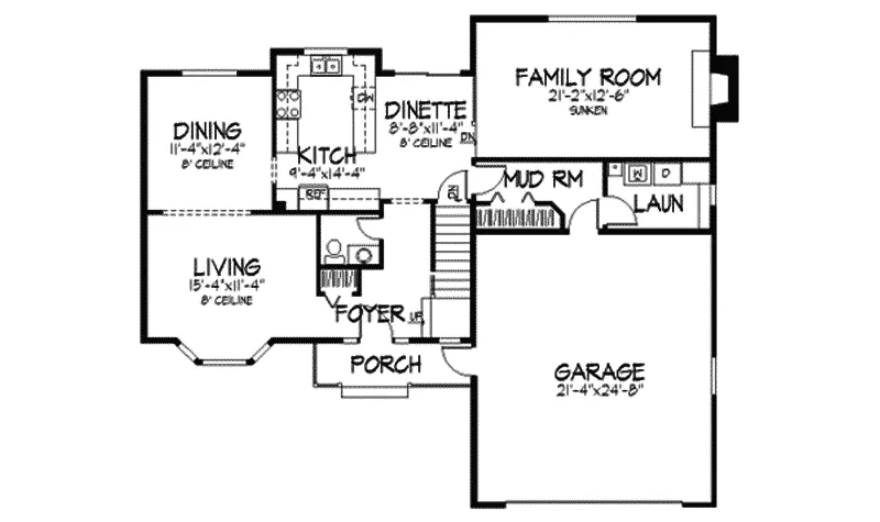 Southern House Plan First Floor - Botanical Traditional Home 091D-0109 - Search House Plans and More