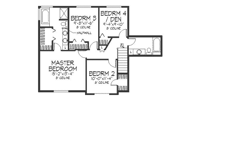 Southern House Plan Second Floor - Botanical Traditional Home 091D-0109 - Search House Plans and More