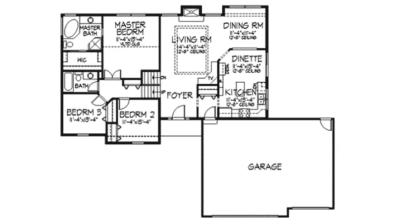 Traditional House Plan First Floor - Ferguson Lake Traditional Home 091D-0110 - Search House Plans and More