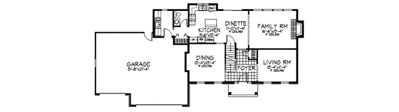Georgian House Plan First Floor - Abesville Country Farmhouse 091D-0124 - Search House Plans and More
