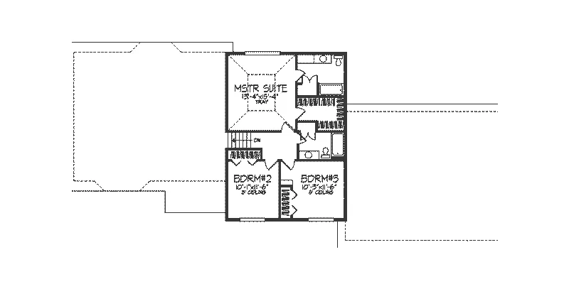 Tudor House Plan Second Floor - Merton Tudor Style Home 091D-0142 - Shop House Plans and More