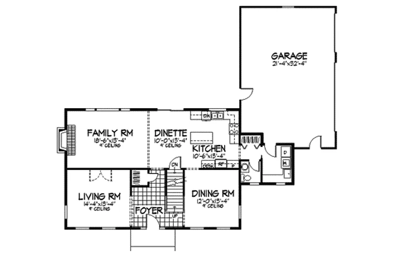 Georgian House Plan First Floor - St. Rose Colonial Home 091D-0171 - Shop House Plans and More