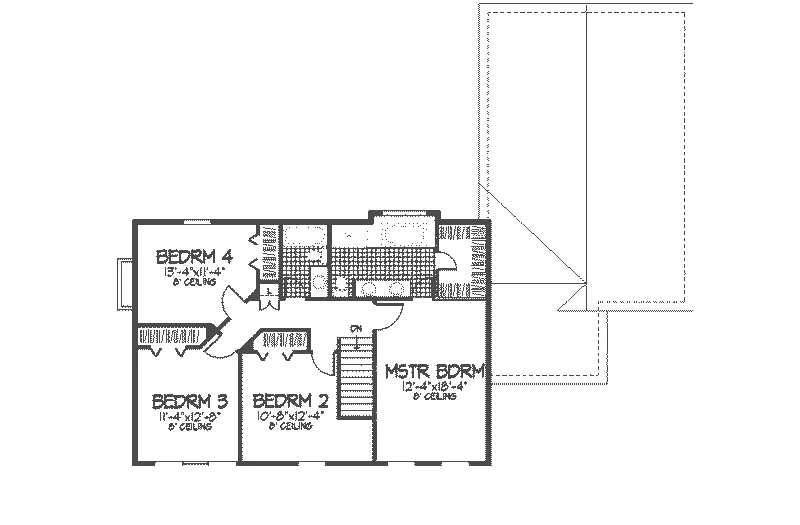Georgian House Plan Second Floor - St. Rose Colonial Home 091D-0171 - Shop House Plans and More
