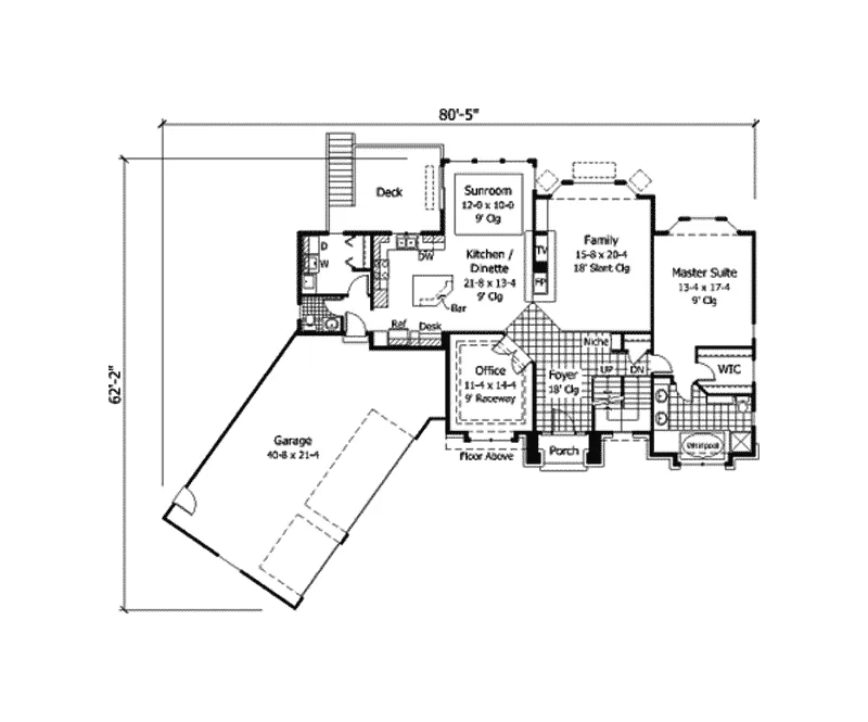 European House Plan First Floor - Almira European Home 091D-0176 - Search House Plans and More