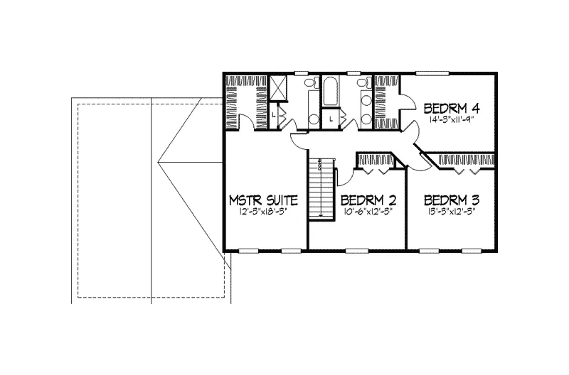 Traditional House Plan Second Floor - Adair Early American Home 091D-0183 - Search House Plans and More