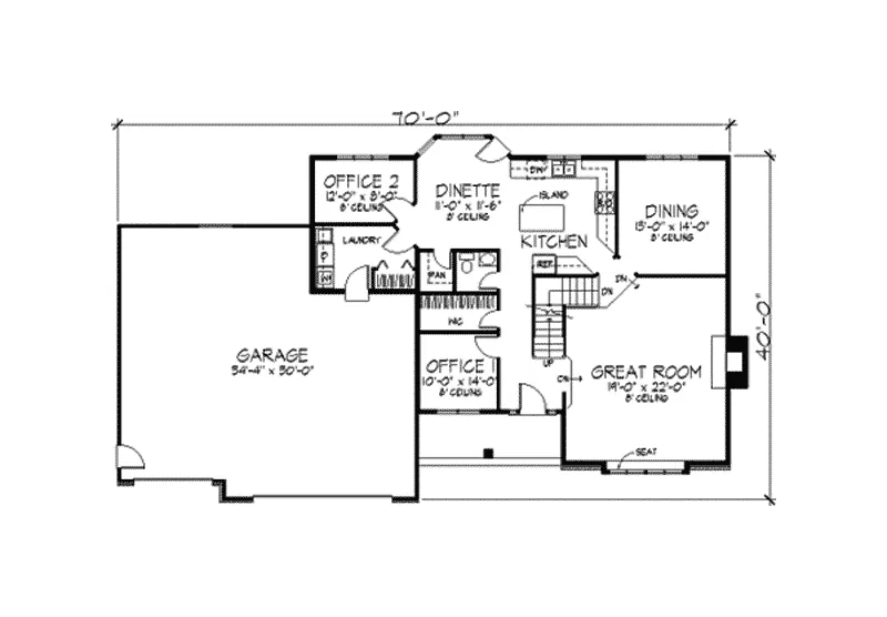 Traditional House Plan First Floor - Fitzpatrick Traditional Home 091D-0185 - Search House Plans and More