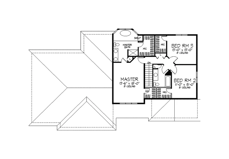Traditional House Plan Second Floor - Fitzpatrick Traditional Home 091D-0185 - Search House Plans and More