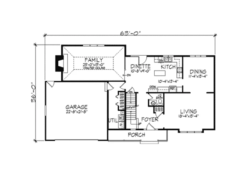 Traditional House Plan First Floor - Dawson Traditional Country Home 091D-0200 - Search House Plans and More
