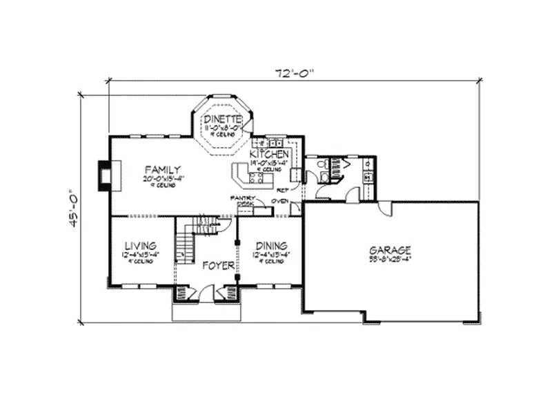 Traditional House Plan First Floor - Ethelbert Georgian Home 091D-0210 - Search House Plans and More
