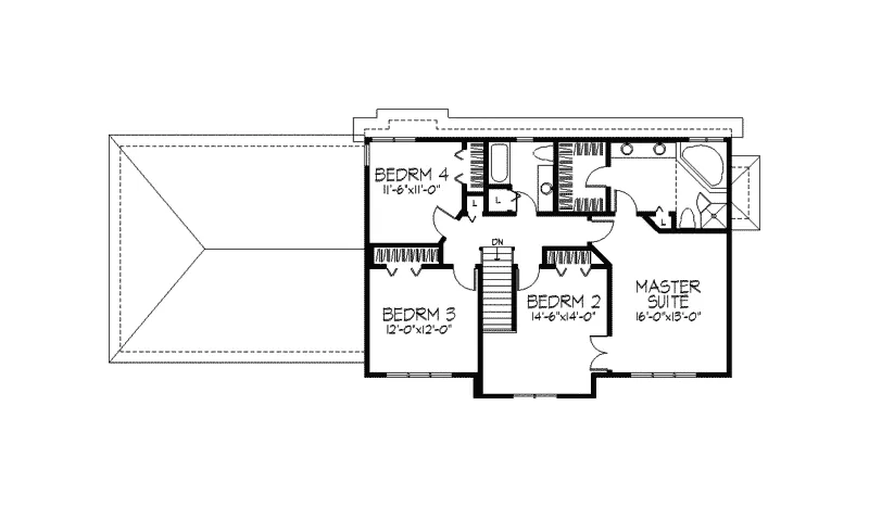 Colonial House Plan Second Floor - Mason Forest Traditional Home 091D-0219 - Shop House Plans and More