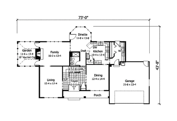 Country House Plan First Floor - Sylvan Place Colonial Home 091D-0234 - Shop House Plans and More