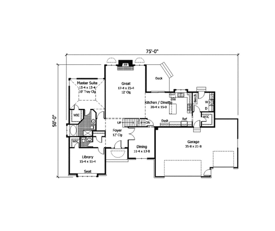 Traditional House Plan First Floor - Cordelia Contemporary Home 091D-0235 - Search House Plans and More