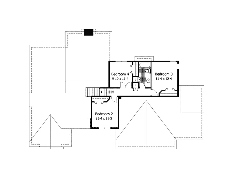 Traditional House Plan Second Floor - Cordelia Contemporary Home 091D-0235 - Search House Plans and More