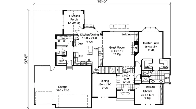 Traditional House Plan First Floor - Heldburg Traditional Home 091D-0236 - Search House Plans and More