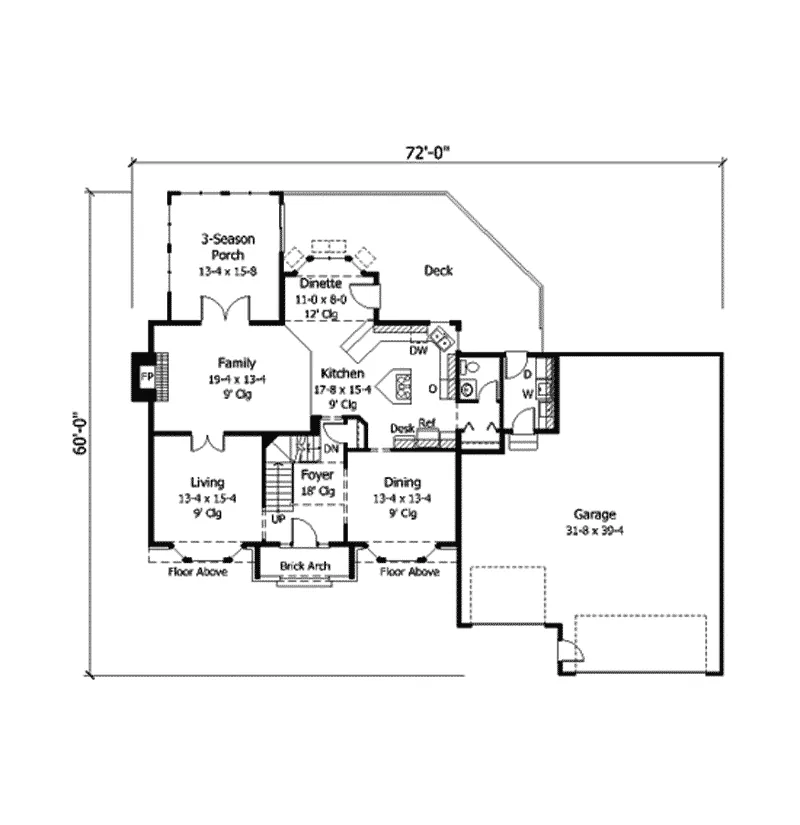 Traditional House Plan First Floor - Valcourt Colonial Home 091D-0237 - Shop House Plans and More