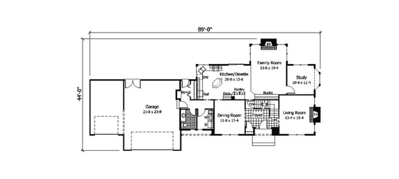 Colonial House Plan First Floor - Schofield Colonial Home 091D-0238 - Shop House Plans and More