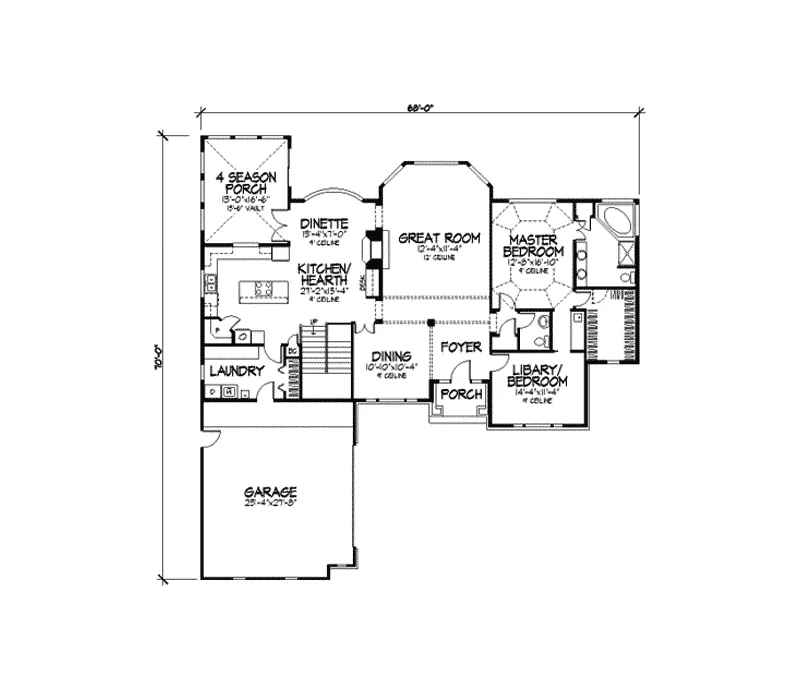 English Cottage House Plan First Floor - Carberry Manor European Home 091D-0243 - Search House Plans and More