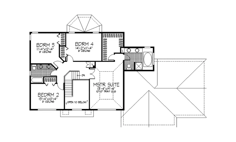 Traditional House Plan Second Floor - Windemere Place Modern Home 091D-0263 - Shop House Plans and More