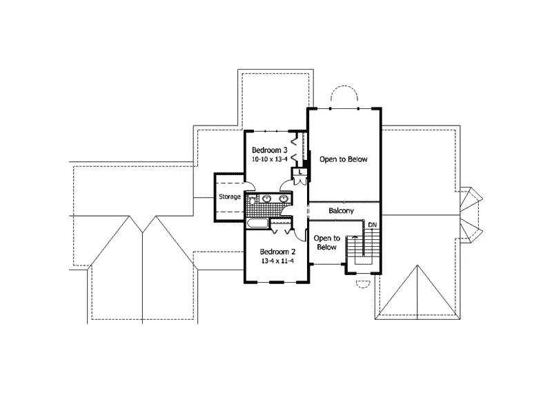 European House Plan Second Floor - Nielsen Crest Tudor Ranch Home 091D-0282 - Shop House Plans and More