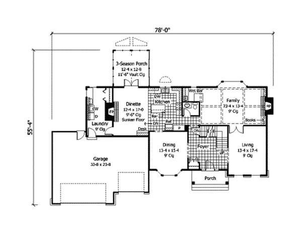 Country House Plan First Floor - Clarkson Grove Southern Home 091D-0290 - Search House Plans and More