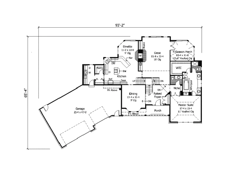 Craftsman House Plan First Floor - Hudson Lake Craftsman Home 091D-0292 - Search House Plans and More