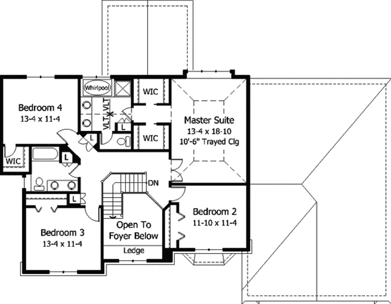 Colonial House Plan Second Floor - Geyer Place Traditional Home 091D-0315 - Search House Plans and More