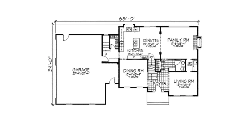Traditional House Plan First Floor - Cantwell Colonial Home 091D-0317 - Search House Plans and More